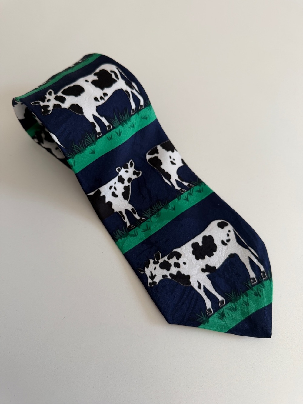 ADDICTION Tie Cow Theme Holstein Farmcore Rancher Wedding Guest Novelty Country